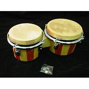 BONGOS 7 & 8" inch SET NATURAL LIGHT WOOD DUAL DRUMS WORLD LATIN Percussion NEW