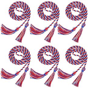 FOIMAS 6pcs Graduation Honor Cord,Blue Graduation Yarn Honor Tassel Cords for Graduation Students Grad Day