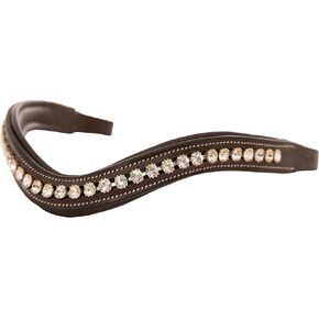 ExionPro Bling Browbands for Horses– Adorn Your Bridle with Sparkly Diamante Crystals and U-Shape Padded Leather | White Crystal Browband in Kuwait