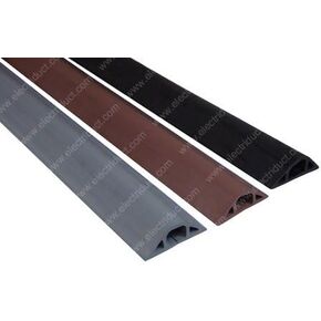 Electriduct D-22 Rubber Duct Cord Cover 1x5/8 Inch Channel Flexible Wire Protector - 5 Feet (Brown)