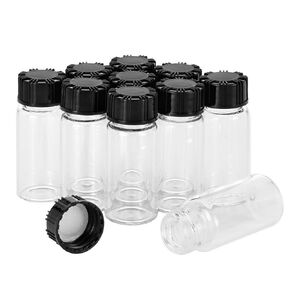Ellbest Capacity 10ml (0.3 Oz) Clear Liquid Sampling Sample Glass Bottles Vials Screwcap Pack of 10