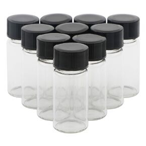 Ellbest Capacity 10ml (0.3 Oz) Clear Liquid Sampling Sample Glass Bottles Vials Screwcap Pack of 10