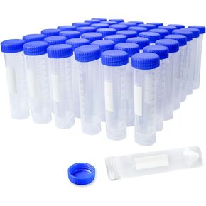 LUNKUIVY 50 قطعة من أنابيب الطرد المركزي 50 مل، أنابيب اختبار بلاستيكية مع غطاء لولبي، أنابيب مخروطية من البولي بروبيلين رائعة للتجارب العلمية، علامات متدرجة in Kuwait