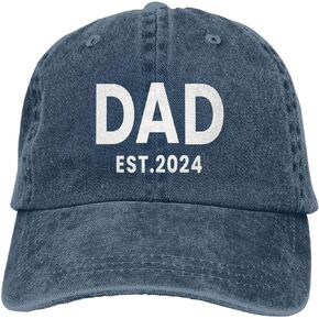 Dad Est 2024 Hat for Men Adjustable Vintage Washed Cotton Baseball Cap Gifts for Men Grandpa Dad Husband