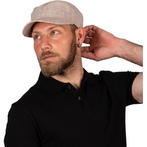 HATSQUARE Summer Cotton Military Cadet Cap, Light Weight Breathable Army Style Hat, Man Cadet Cap