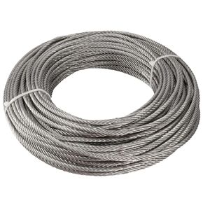 JEUIHAU 164 Ft 1/4 Inch Wire Rope, 7 x 19 Construction Strand Stainless Steel Wire Cable, Braided Aircraft Cable for Railing, Decking, DIY Balustrade, 6,400 Lbs Strong Breaking Strength