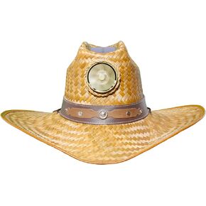 قبعة KOOL BREEZE الشمسية للرجال - قبعة رعاة البقر الرجالية من القش مع شريط - قبعة شمسية مع لوحة شمسية ومروحة مدمجة (كبيرة جدًا) in Kuwait