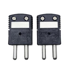 Thermocouple Connector, Type J, Standard Male Round Pins, Omega Style, 2-Pack