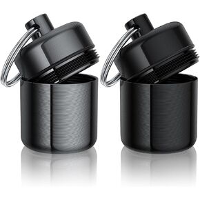 Urekt Ear Plug Carrying Case Keychain(2 Pack), Small Waterproof Metal Earplug Case Ear Plug Holder Container Great for Earplugs, Pills Case Pill Box and Jewelry Holder