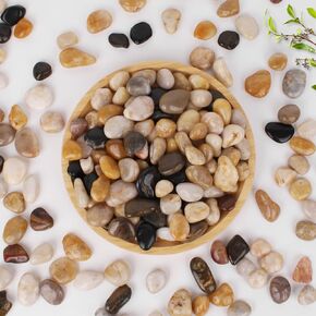 WHANLEY L&Q 10 LB Natural River Rocks Ornamental Polished Pebbles Decorative Rocks Pebbles for Indoor Plants(Stones Size:0.8 to 1.4 inches) Small Rocks for Aquarium,Tank, Vases,Gardening, Landscaping
