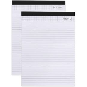 Lemical A4 Size Refill Paper Lined Paper Wide Ruled Writing Note Pads for PU Leather Padfolio Portfolio Clipboard Calculator Notepad 2 pack 25 Sheets per Notepad in Kuwait