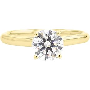 14K White and Yellow Gold Lab Grown Diamond Solitaire Engagement Ring for Women, 4 Prong Rings for Wedding and Valentine Gift 0.25 to 2 Carat TW (F-G Color, VVS-VS Clarity)