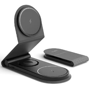 GOWATT 3 in 1 Charging Station Apple 15W iPhone and Watch Charging Station Foldable Travel Charging Station MagSafe Compatible with iPhone 15 14 13 12 Series Airpods/Apple Watch