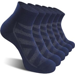 LFVIK 6 Pairs Ankle Socks with Cushion, Running Athletic Sports Socks for Men and Women