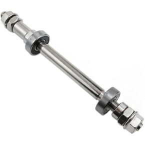 Meuey Lyot Rear Hub Axle Bike Axle Bicycle Axle 180mm/7.08inch Bicycle Multiple Speed Rear Hub Axle 3/8inch Sliver 26 tpi Hub Nut Washer Kit 1PCS
