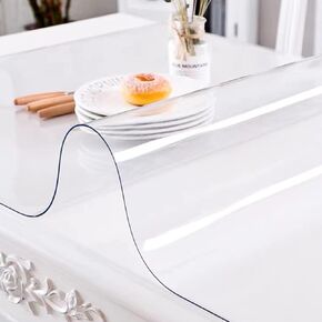 VEVOR Plastic Table Cover 24" x 60", 1.5 mm Thick Clear Table Protector, Rectangle Clear Desk Mat, Waterproof & Easy Cleaning for Coffee Table, Dining Room Table in Kuwait