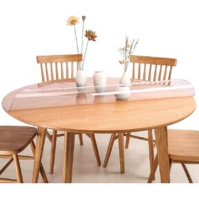 AimerGro 16x48 Inch Upgraded Clear PVC Table Cover Protector 1.5mm Thick Crystal Vinyl Dining Room Table Pad Heat Resistant Plastic Writing Desk Mats Cover for Night Stand End Table Kitchen Counter