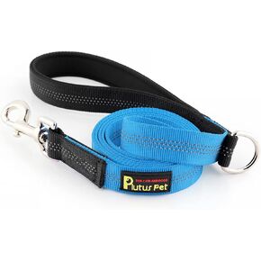 مقود الكلاب من النايلون العاكس على الوجهين من بلوتوس بيت، مقبض ناعم مبطن للراحة، مقود الكلاب شديد التحمل بطول 6 أقدام/5 أقدام/4 أقدام للكلاب الصغيرة والمتوسطة (أزرق فاتح، 1 بوصة × 4 بوصات) in Kuwait