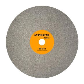 Diamond Flat Lap Disc, 6" x 1/2" Arbor 180 Grit, Diamond Coated Flat Lap Wheel for Gemstone Ceramics Stone Glass, Grinding Sanding Disc Lapping Polishing Disc