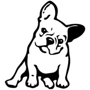 ملصق جداري من الفينيل لكلاب البلدغ الفرنسي/الحيوانات الأليفة باللون الأبيض والأسود من okdeals لنافذة السيارة ملصق للكمبيوتر المحمول (أبيض) in Kuwait