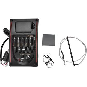 Guitar Preamp, 5 Band Acoustic Guitar Pickup EQ Equalizer Piezo Pickup Digital Tuner Amplifier with LCD Tuner for Acoustic Guitar Accessory in Saudi Arabia