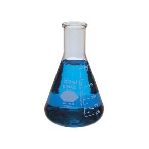 Kimble 26500-4000 Borosilicate Glass Narrow Mouth Erlenmeyer Flasks with Capacity Scale, 4000 ml Capacity, 1000 to 4000 ml Graduation Range, 250 ml Graduation Interval,Clear