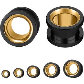 ZS 1 Pair Stainless Steel Ear Plug Tunnel, Tunnel Gauge for Ear 6/8/10/12/14MM, Mix Colors Ears Expander Body Piercing Jewelry for Women Men