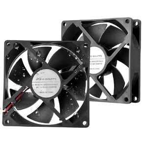 12V Moisture-Proof Fan 120mm 2-Pack High Speed 12 Volt DC 2Wire 3Pin Exhaust Cooling Fan 3000RPM