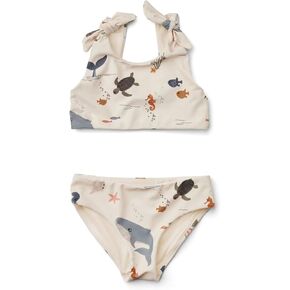 الفتيات ملابس السباحة قطعتين مجموعة البكيني Bowknot السباحة العلوي والسفلي Tankini مجموعة الصيف ملابس الشاطئ دولفين الحوت ثوب السباحة