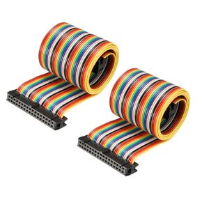uxcell IDC Rainbow Wire Flat Ribbon Cable 34 Pins 48cm Length 2.54mm Pitch 2pcs Type-C