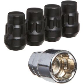 12x1.25 Bulge Acorn Wheel Locks Lug Nuts Set Black - Theft Prevention - Anti Theft Wheel Lock Technology - Triple-Plated Coating for Corrosion Resistance - Unique Key for Maximum Protection
