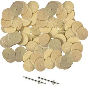 50-Piece Miniature Hard Felt Wheel Buffing Set with 2 Screw Mandrels for Dremel, Foredom Rotary Tool - Precision Buffing for Fine Detail Work"