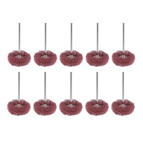 uxcell Mini Abrasive Wheel Nylon Buffing Polishing Wheels 25mm X 7mm with 2.35mm Arbor for Rotary Tool Red 10 Pcs