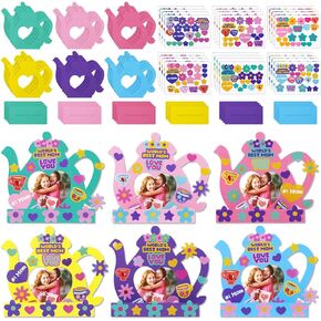 Lunmon 24 Sets Easter Crafts for Kids Bulk Religious DIY Easter Button Crafts Kit with He Has Risen Yellow Background Colorful Cross Plastic Buttons for Family Sunday School Classroom Activity