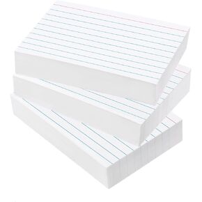 White 5x8 Index Cards Ruled 300PCS, Goefun Flashcards, Notecards for Studying, Recipes, Memo Cards, Office Supply, DIY, Presentation