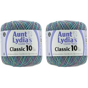 خيط كروشيه العمة ليديا - متنوع - مقاس 10 - (عبوتان) مونيه متعدد in Kuwait