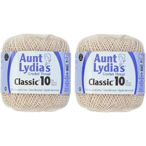 Aunt Lydia's Crochet Thread - Size 10 - Natural (2-Pack)