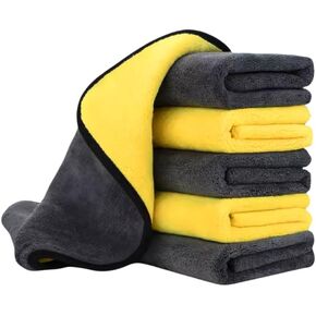 مناشف ZBJBinCH من الألياف الدقيقة الفاخرة للسيارات، مناشف غسيل السيارات التي لا تضر طلاء السيارة، خرق تنظيف قوية الامتصاص وخالية من الوبر، آمنة للتنظيف المنزلي (S، قطعة واحدة) in Kuwait