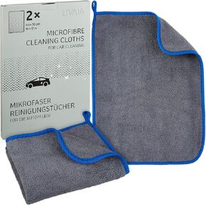 LIVAIA Microfiber Cleaning Cloth: 2 Microfiber Cleaning Cloths for Cars – Car Wash Cloths for Cleaning, Car Cleaning Products, Car Wash Kit Car Care