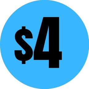 Mobiusea Creation 480pcs Price Stickers | 4 Dollar Price Tags Labels | Bright Pink Color with Black Text | 3/4" in Diameter | Preprinted Price Labels | Garage Sale Stickers