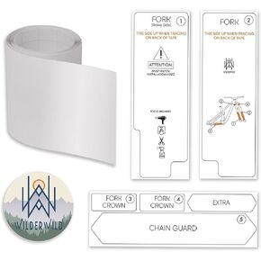 WilderWild Bike Fork and Chainstay Protector Tape- High Impact Clear Vinyl Wrap (4"x36) Bike Frame Protection Tape, MTN Bike Frame Protector, Bike Wrap Frame Guard Helicopter Tape