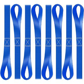 UGSHY 8 PCS Loop Car Tie Down Straps, Fabric Heavy Duty Motorcycle Strength Belts Replacements for Secure, Universal Automotive Cargo Fixing Auxiliary Straps for SUV Truck Bike ATV RV (Blue)