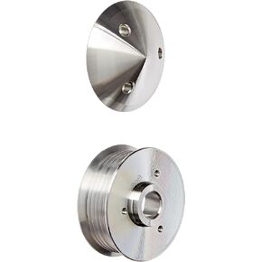 March Performance 208 Clear Powdercoat Billet Aluminum 6-Rib Serpentine Alternator Pulley with Cover