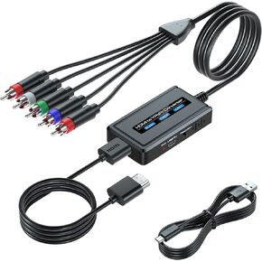 كابل محول HDMI إلى مكون مع وظيفة قشارة، محول HDMI 1080P إلى YPbPr مع HDMI وكابلات مكونات مدمجة، يدعم إدخال HDMI 1080i لأجهزة التلفاز القديمة