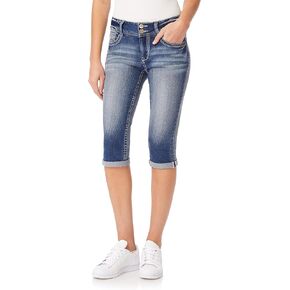 WallFlower Women's Luscious Curvy 17" Capri Mid-Rise Insta Stretch Juniors (Standard and Plus)