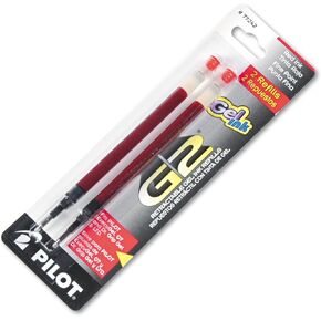 Pilot, G2 Gel Ink Refills, Fine Point 0.7 mm, Red, Pack of 2