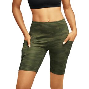 Women's Yoga Shorts 4 Way Stretch Biker Running Athletic Compression Workout Leggings with Pockets