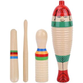 2 Sets Fish Style Guiro, Colorful Fish-Shaped Guiro, Exquisite Early Education Instrument for Developing Kids Music Potential