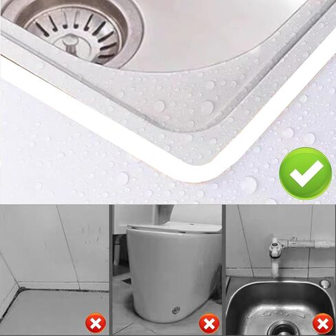 Waterproof Caulk Strip,Self Adhesive Caulk Tape,for Bathroom Kitchenile Countertops Edge Wall Corner White in Saudi Arabia