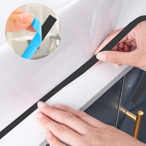 شريط السد المقاوم للماء، شريط السد ذاتي اللصق، لسطح المطبخ في الحمام، حافة جدار الزاوية باللون الأبيض in Kuwait